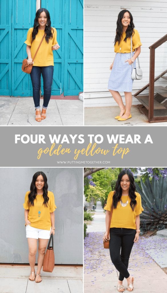 Four ways to wear a yellow blouse